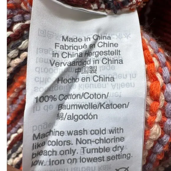 NWT Madewell Arden V-Neck Crop Pullover Sweater in Stripe Women's S Cotton Knit - Picture 6 of 6